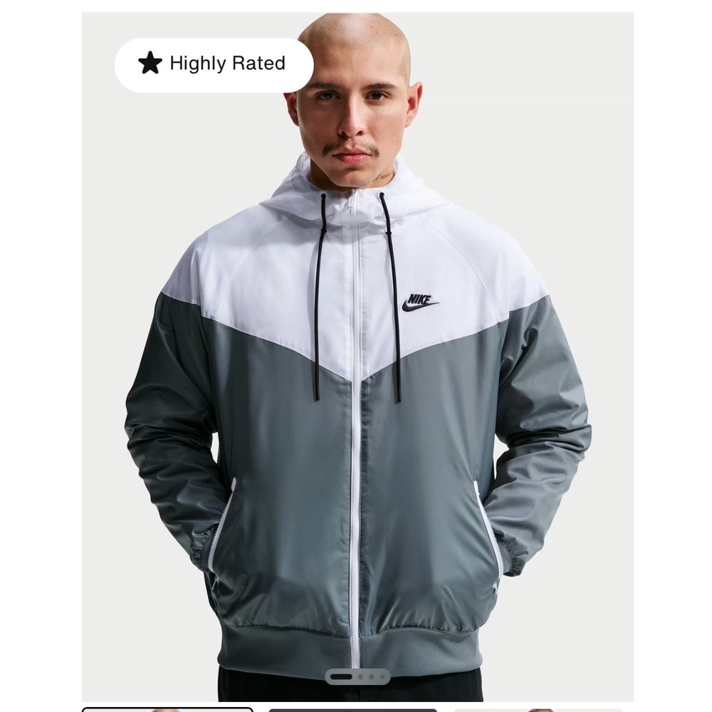Nike Sportswear Windrunner Jacket Men's L Gray White Y2K Gorpcore Streetwear